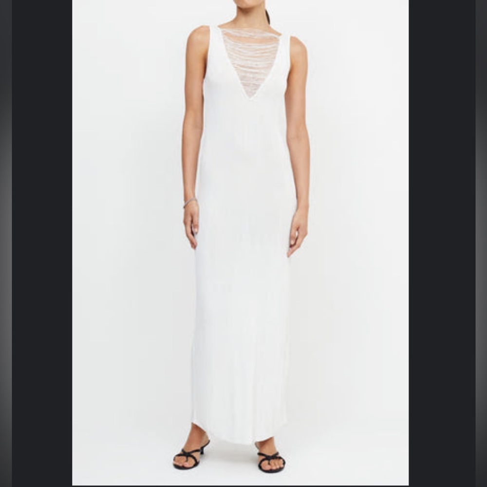 Tilda V-Neck Knit Maxi Dress - Ivory